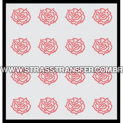 Rosa em cartela c/ 16 pçs - Ref: 1834