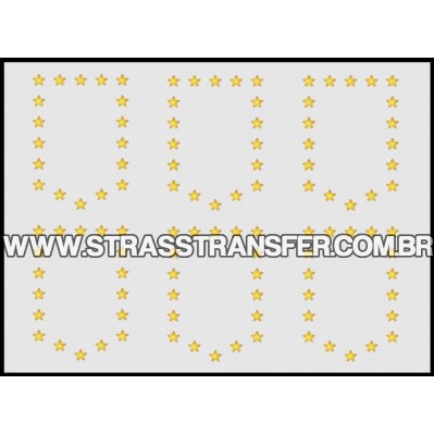 Bolso  Estrela em cartela c/ 6 pçs Ref: 3092
