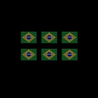 Bandeira do Brasil em cartela c/ 6 pçs - Ref: 5524