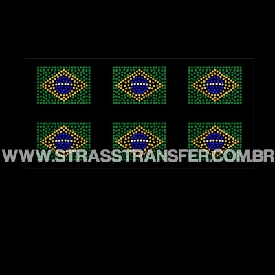 Bandeira do Brasil em cartela c/ 6 pçs - Ref: 5524